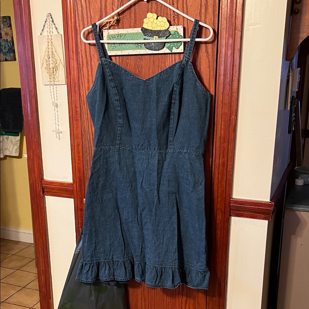 Old Navy Blue Denim Midi Dress